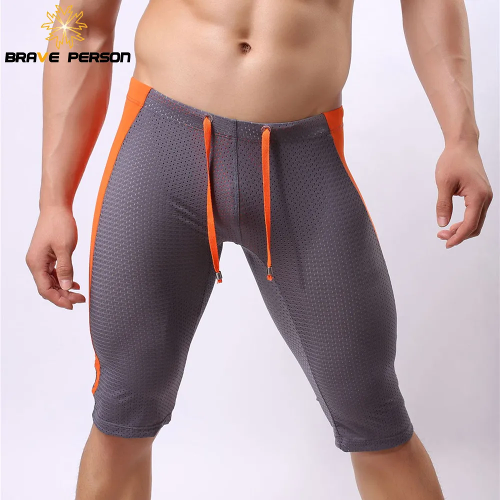 

Brave Person Men's Multifunctional Shorts Men Mesh Breathable Tights Knee-length Shorts Men Board Shorts Beach Wear