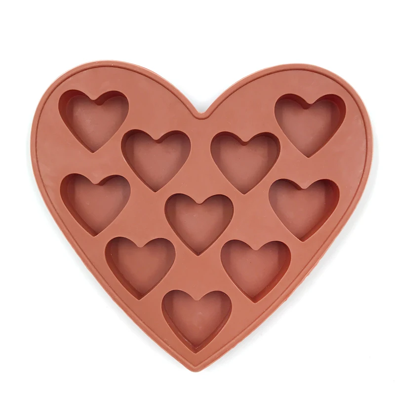 

DIY handmade soap mold 10 hearts shape ice lattice mold chocolate soap silicone molds