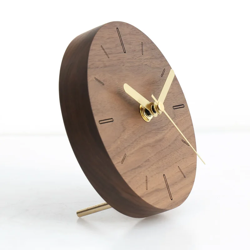 Japan Style 5 inches Mute Wood Wall Clock Needle Table Pendulum Clock Creative Cesign Home Office Decoration Living Room Watch