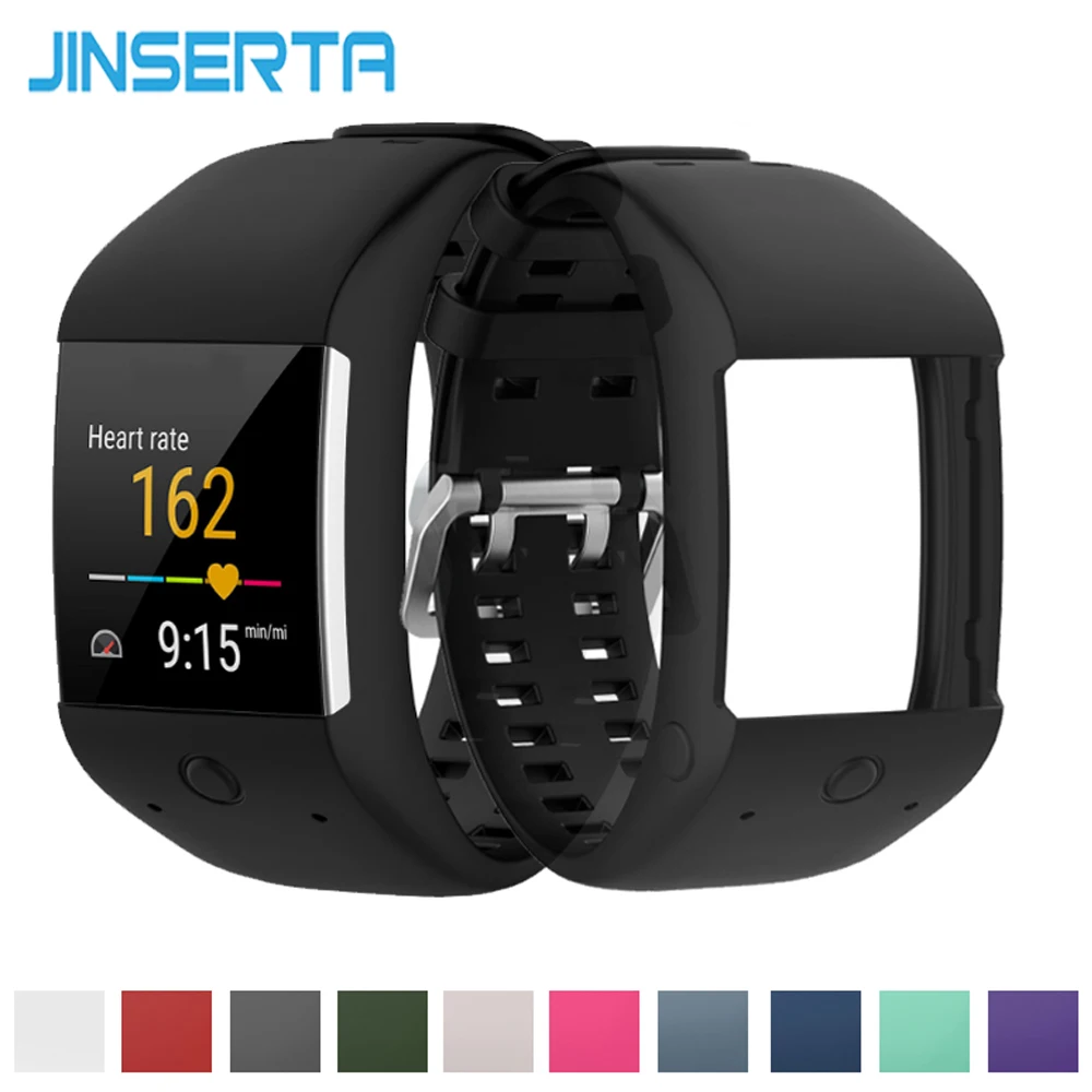 

JINSERTA Silicone Replacement Watch Band Soft Sports Wrist Strap for Polar M600 GPS Smart watch Wristband Straps Watchband