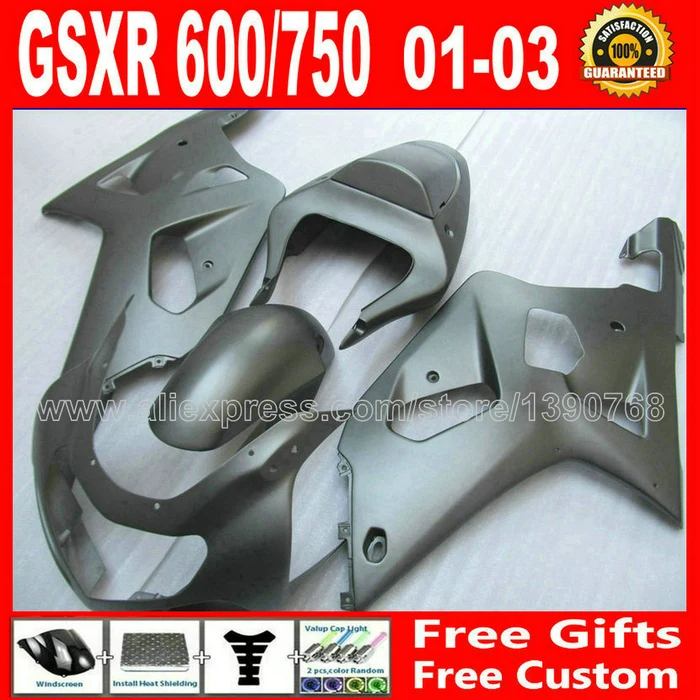 

Full fairing kit for 2001-2003 hot sale flat black SUZUKI GSXR 600 750 bodywork K1 #OJL GSX R600 R750 01 02 03