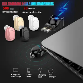 

X11 Mini Bluetooth Wireless Earphone Invisible Earbud In Ear Handsfree Headsets Magnetic USB Charger Earpiece With MIC For Phone