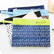 1 шт в Корейском стиле сумка из ткани, на молнии архив сумка для хранения симпатичное уплотненное папка для документов канцелярские принадлежности для студентов