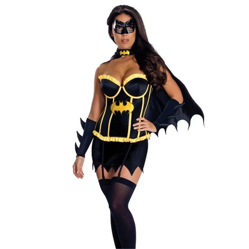 

new high quality Batwoman Sexy Super Hero Costume Deluxe Batgirl Costume Party Animal Adult Cosplay Halloween Sexy Women Costume