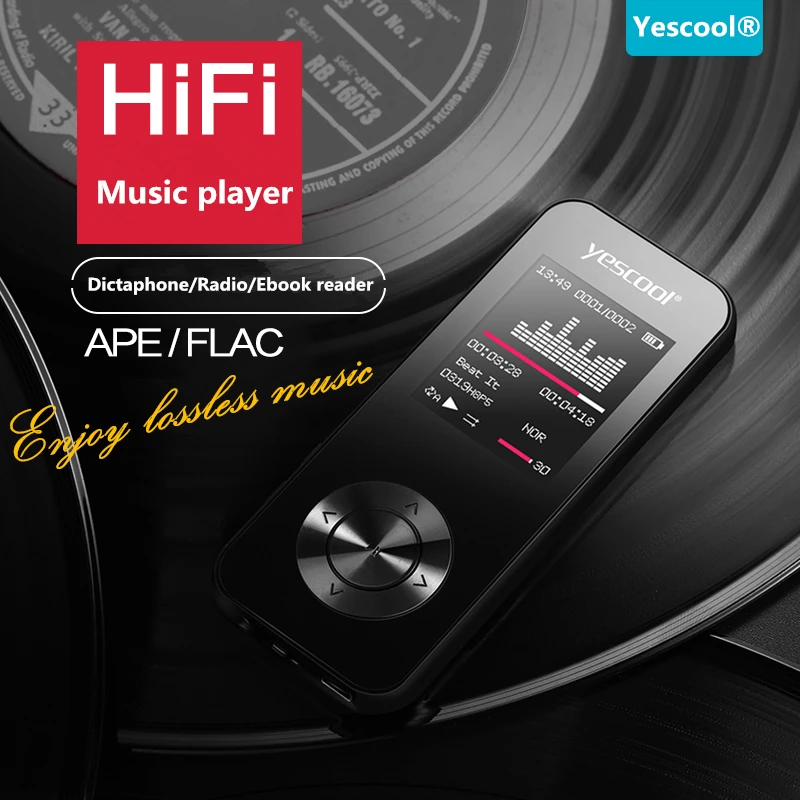 Yescool 1,8 дюймов Bluetooth hifi MP3 плеер с динамиком электронная книга FM радио Диктофон без потерь Музыкальный плеер мини Спорт walkman