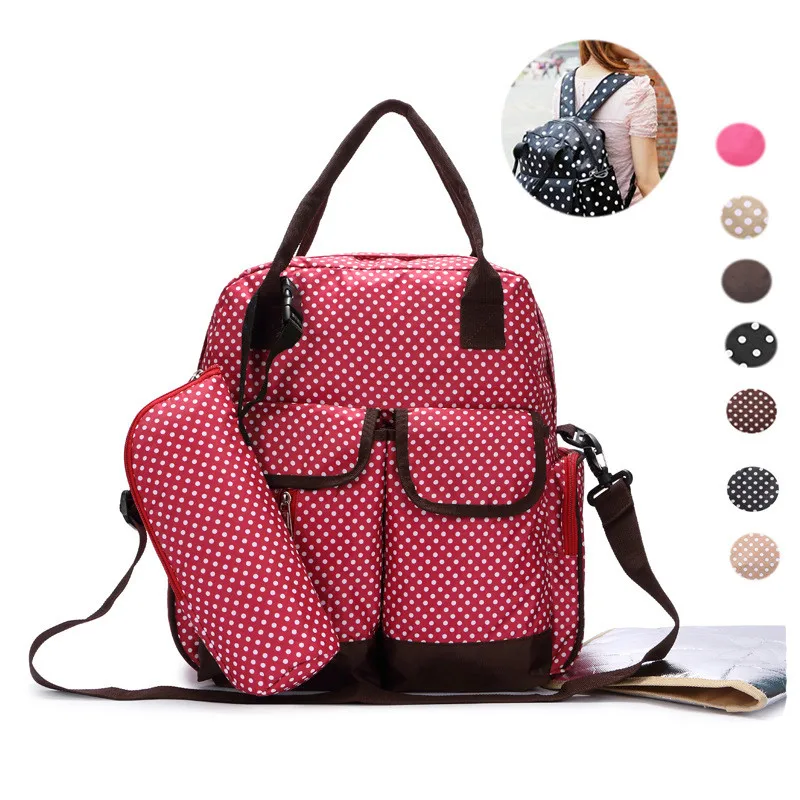 

3 Colors Multifunctional Mummy Nappy Bag Mother Maternity Diaper Bag Mummy Nappy Mat Storage Handbag Backpack Travel Bag Cup Bag