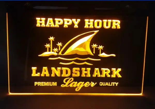 Landshark Premium Quality Happy Hour 2 Size Beer Bar Pub Club 3d