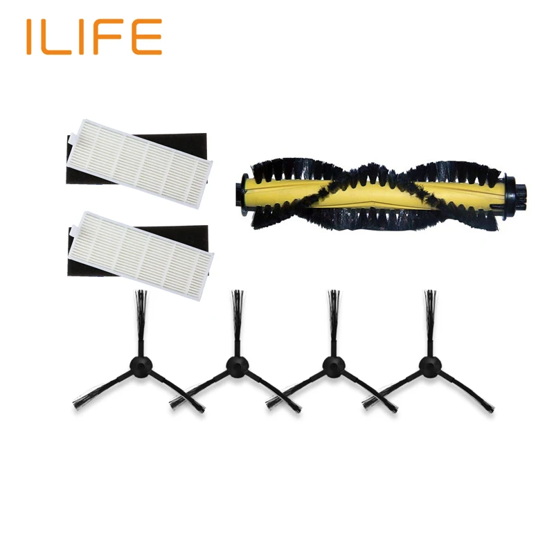

1*Main Brush+2*HEPA Filter+2*Sponge+4*Side Brushes for ILIFE A4 Robot Vacuum Cleaner Parts chuwi ilife a4 T4 X432 X430