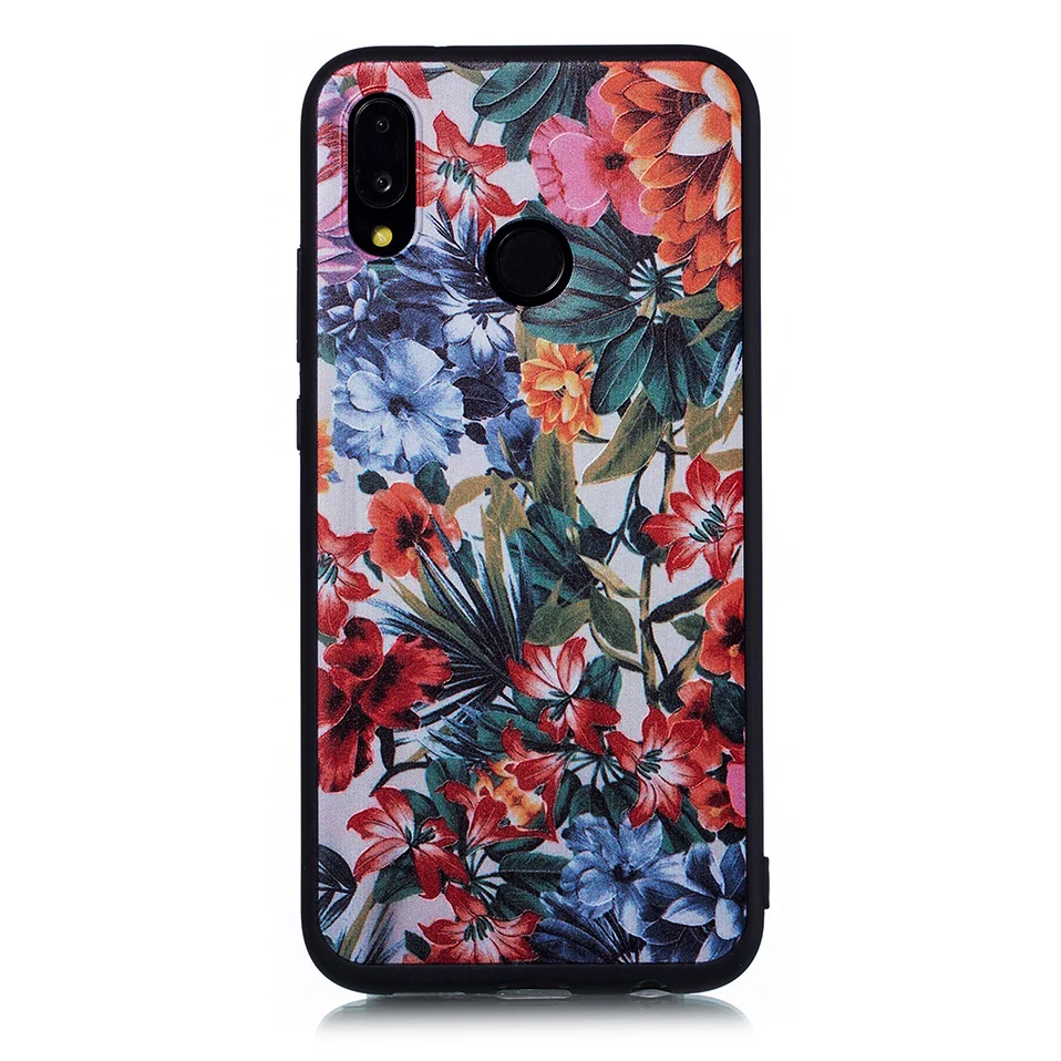 Чехол с цветами для huawei P20 Lite Nova3 Nova2S Funda мягкая задняя крышка из ТПУ Honor 6X 7X 8X