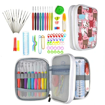 

Color Ful Crochet Hook Set 21Sizes Knitting Needles Stainless Steel Sewing Tools Yarn Craft Sewing Kit Knitting Accessories