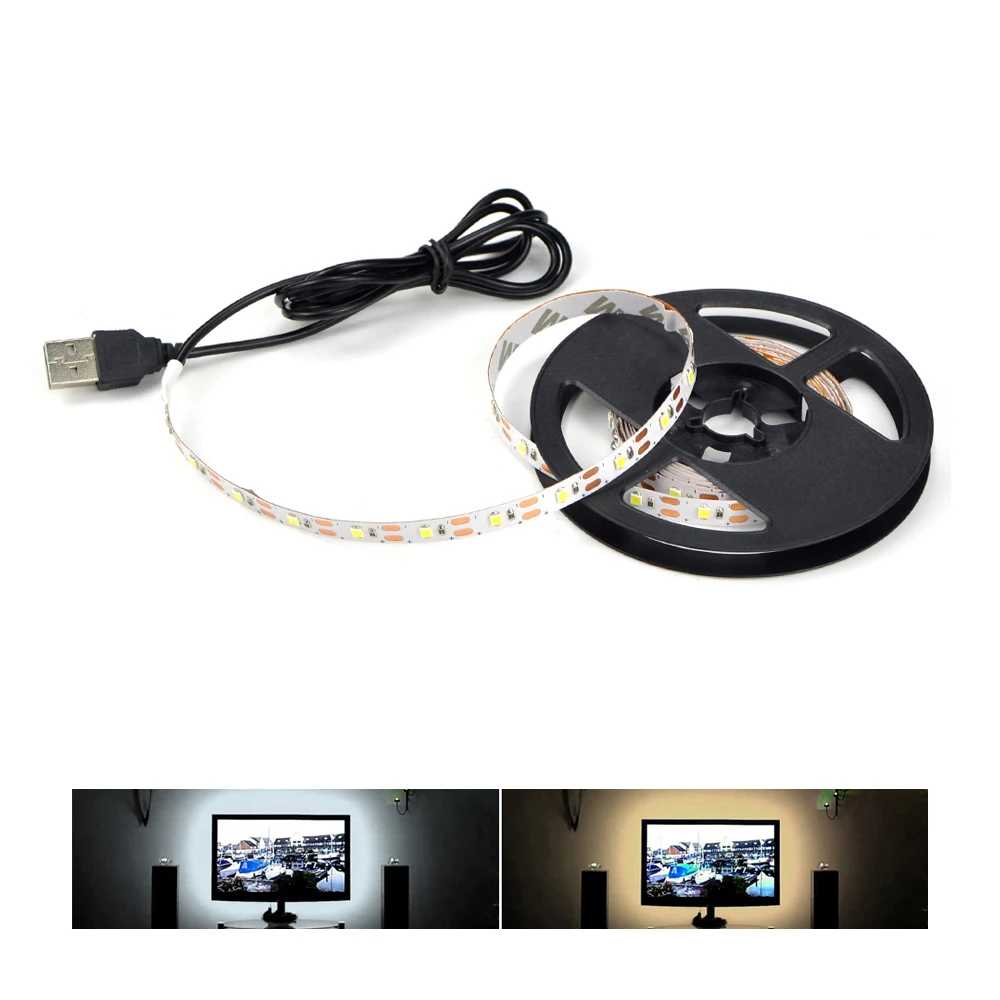 

DC5V Power Supply 3528 SMD USB LED Strip Light Ribbon String 50CM 1M 2M 3M 4M 5M For TV Background lighting Decor lamp Tape