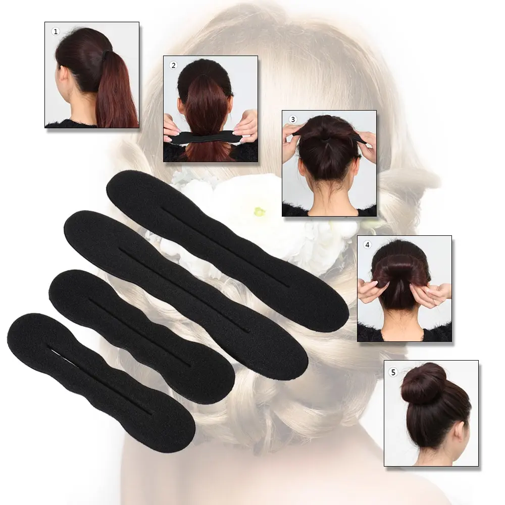

4pcs/set Sponge Roller Hair Styling Tools Hair Twister Styling Bun Making Tool for Hair Clips Curler Braiders Accessories
