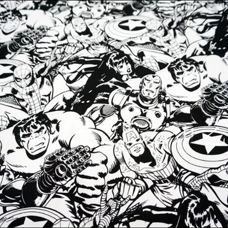 

The Avengers Canvas Fabric for Bag Cartoon Bulk Captain America Printed Canvas Cotton Fabric Sewing patchwork Diy table Cloth