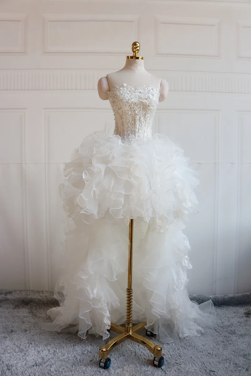 Vestido De Noiva 2 Em 1 High Low Wedding Dress With Detachable