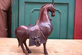 

13 Chinese vintage Pure Bronze Copper Carved Lucky running Horse Statue