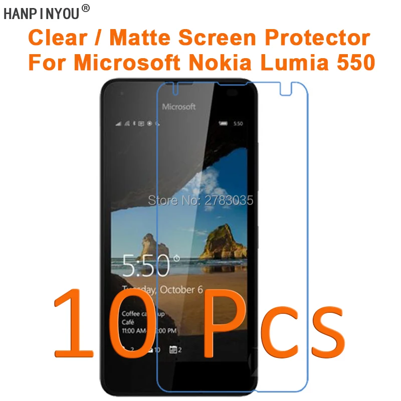 10 шт./лот для Microsoft Lumia 550 4 7 &quotHD Прозрачная/Антибликовая матовая защитная пленка