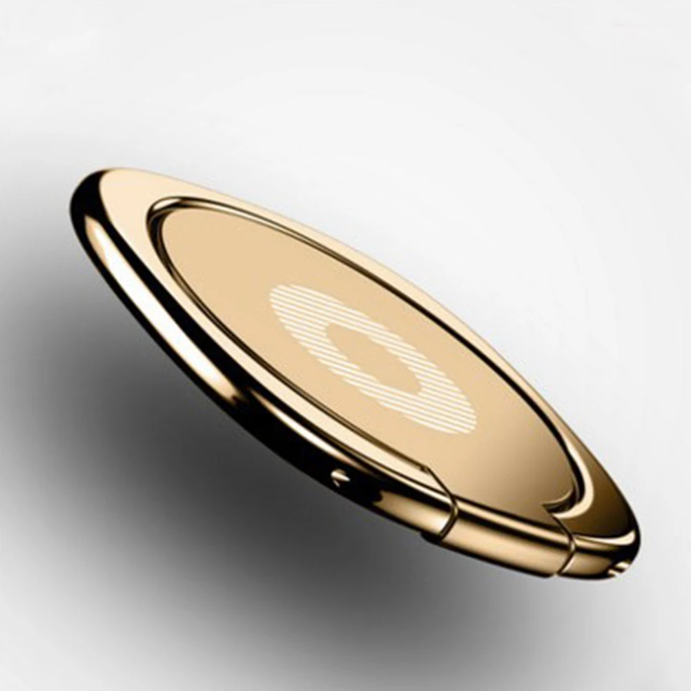Универсальный 360 градусов палец кольцо держатель подставка-держатель для сотового телефона автомобиля Магнитная металлическая пластина - Цвет: gold