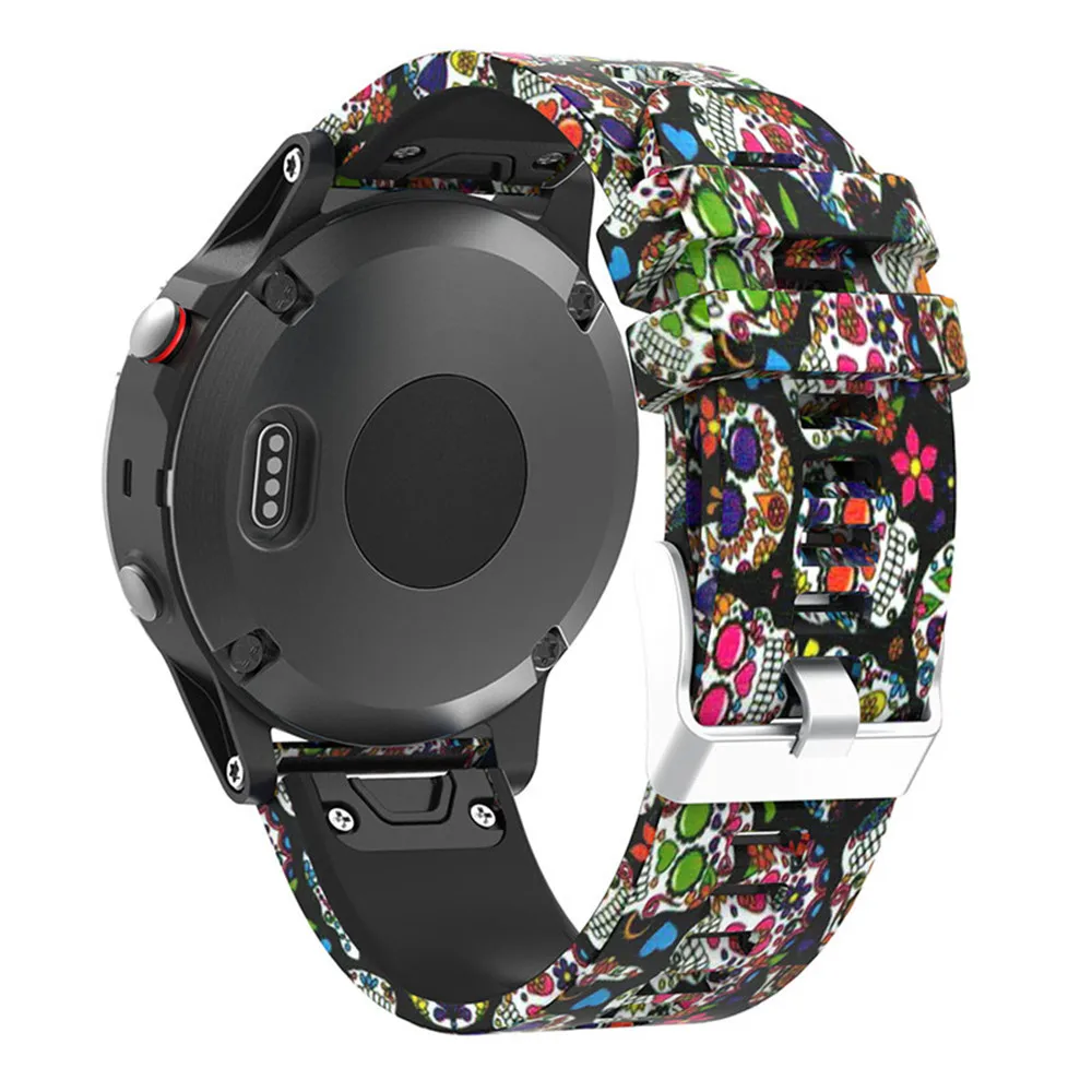 22 мм спортивный силиконовый ремешок для Garmin Fenix 5 5 Plus Сменные модные часы с узором браслет для Garmin Forerunn 935