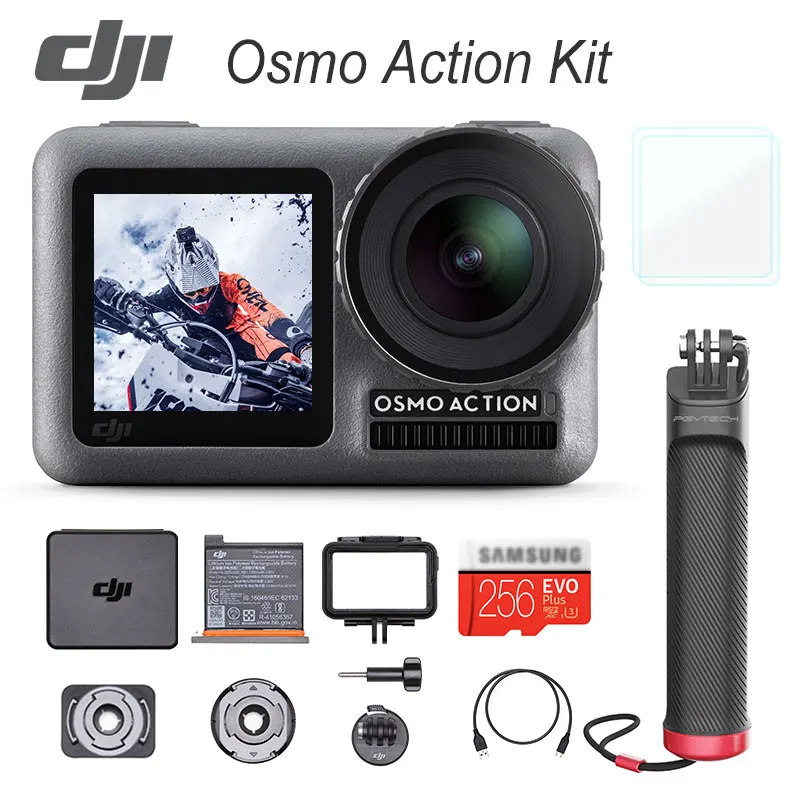 

DJI Osmo Action Camera 4K HDR Video 60P UHD Underwater Waterproof Helmet Dual Screens RockSteady Stabilization Waterproof Kit