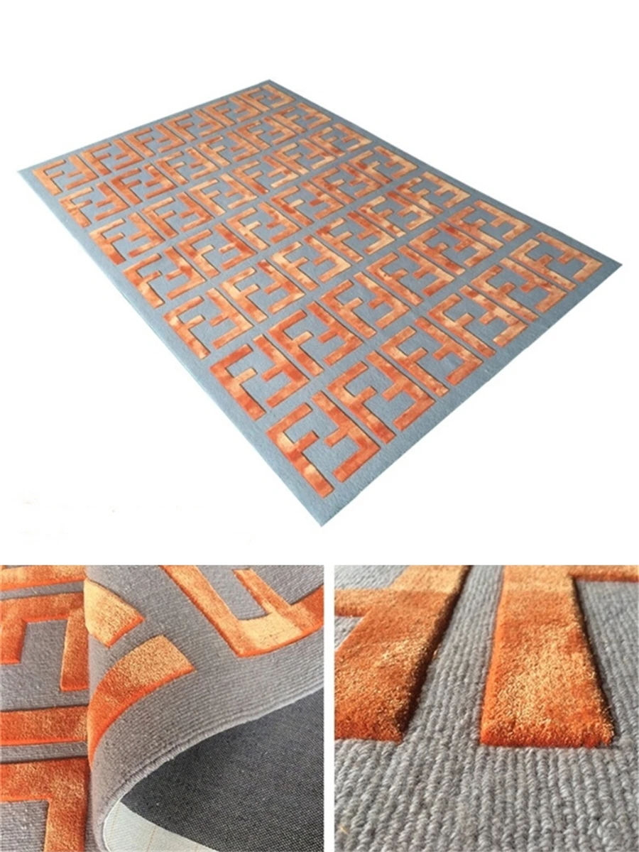 Европейские и американские высокие и низкие волосы импортная шерсть плюс шелк спальня гостиная FF ковер. Настраиваемый размер/цвет/логотип