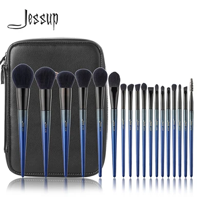 Jessup 18 шт. набор кистей для макияжа pincel maquiagem Professional completa кисточки для основы под тени T263 косметичка CB005 - Handle Color: T263 CB005