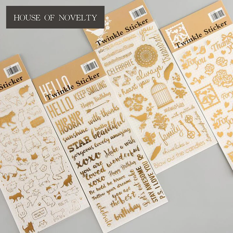 

Gilding Twinkle Daily Decorative Washi Stickers Scrapbooking Stick Label Diary Stationery Album Stickers