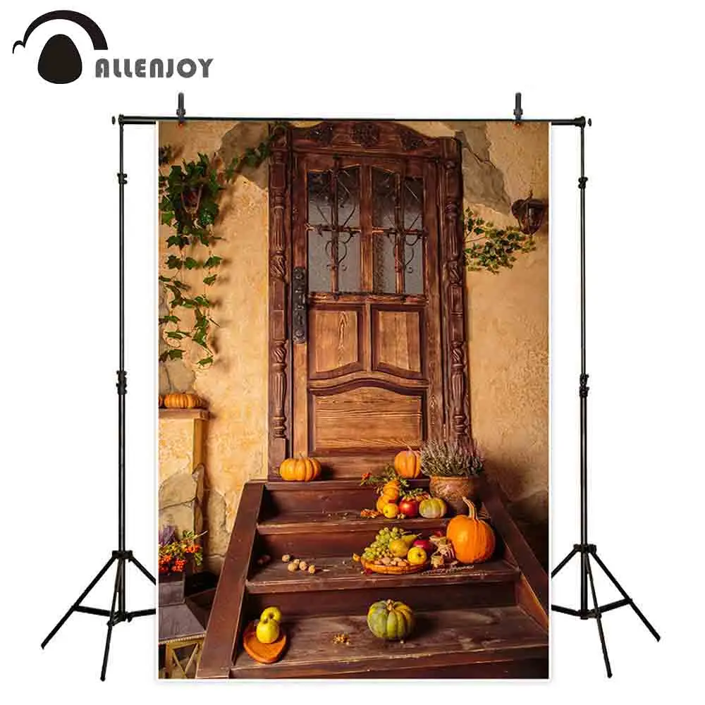 Allenjoy фон для фотостудии осенние тыквы Ретро деревянная дверь осень фотосессия