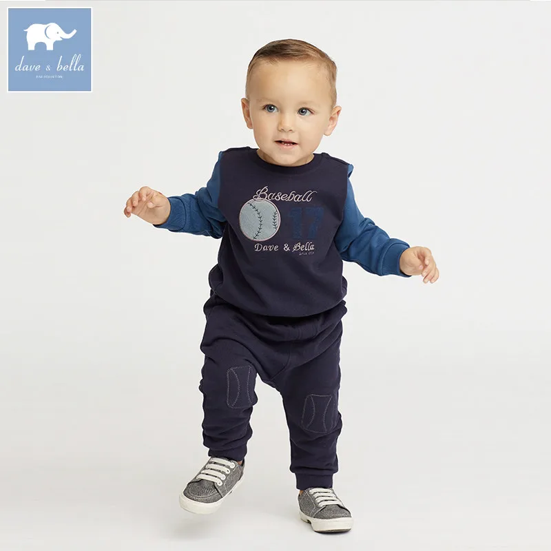 

DB6077 dave bella autumn infant boys Active clothing sets children suit high toddler outfits Clothing Suits