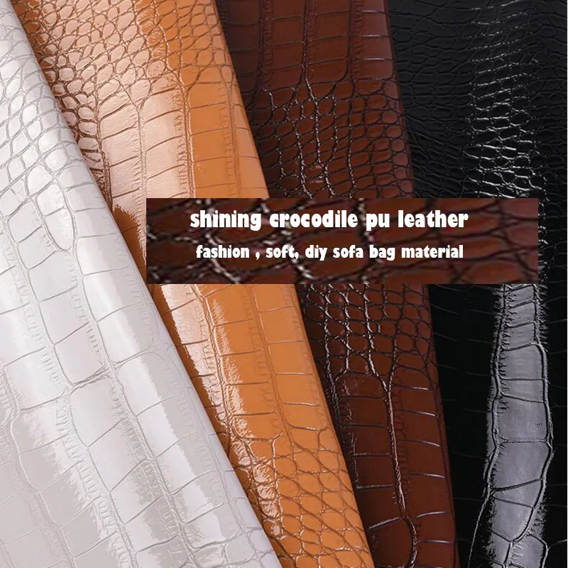 Хороший 69*50 см 1 шт. Блестящий искусственный материал из крокодиловой кожи черный/10 цветов искусственная кожа швейный диван пэчворк DIY сумка материал