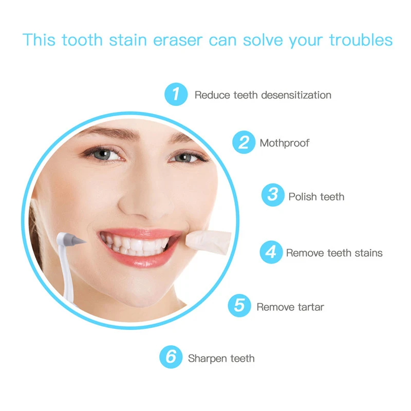 4 в 1 Электрический звуковой зубной пятновыводитель ластик для удаления зубного налета инструмент для чистки зубов отбеливание зубов звуковая гигиена полости рта полировщик