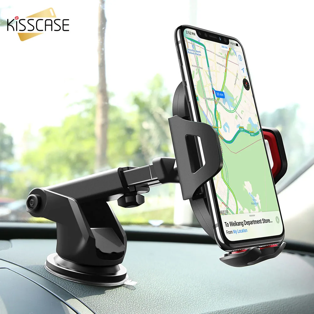 KISSCASE Universal Car Phone Holder Adjustable Mobile Phone Dashboard