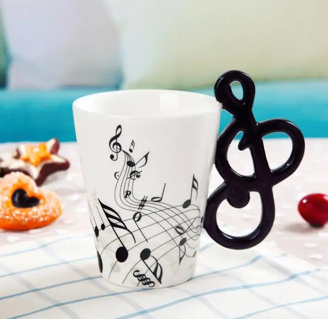 300ml Mode Violine Gitarre Tasse Musik Hinweis Keramik Kaffee Tasse Milch S I7K4