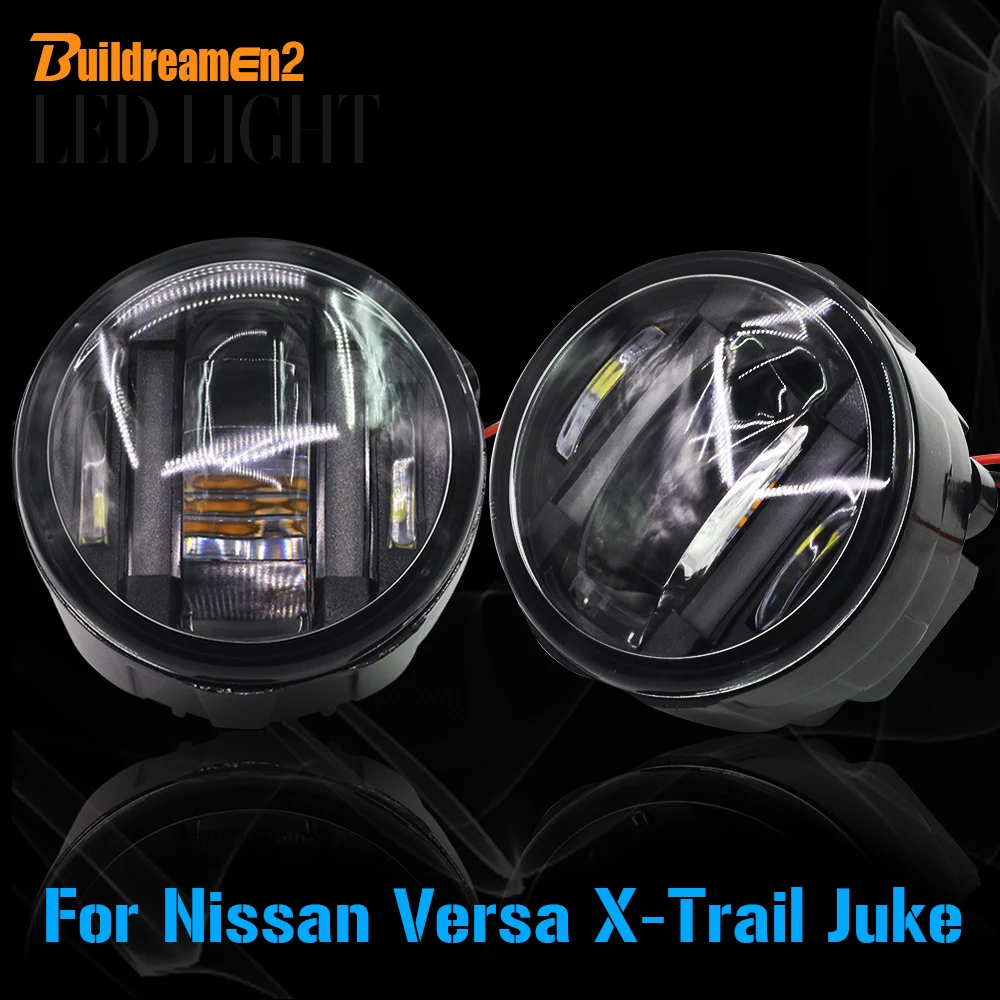 Buildreamen2 Car Accessories LED Left + Right Fog Light Daytime Running