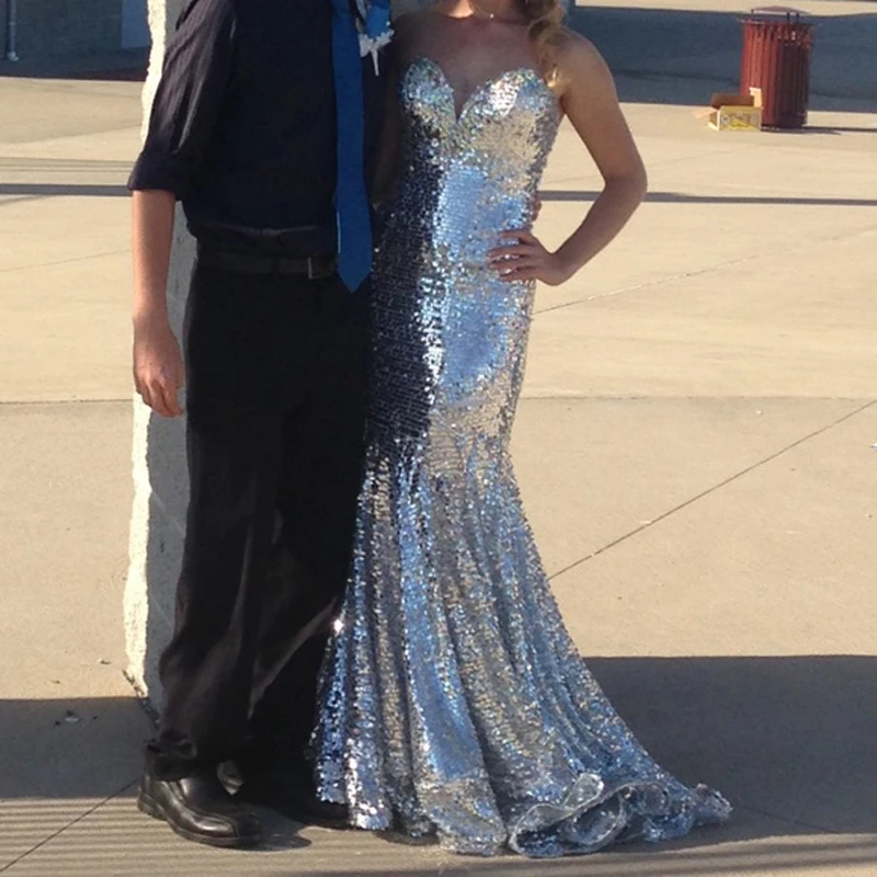 Cheap Silver Sequin Prom Dress for Graduation 2017 galajurken Women