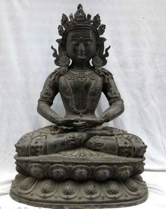 

song voge gem S6836 22" Tibet old pure red bronze decorative pattern Vajrasattva buddha Statue