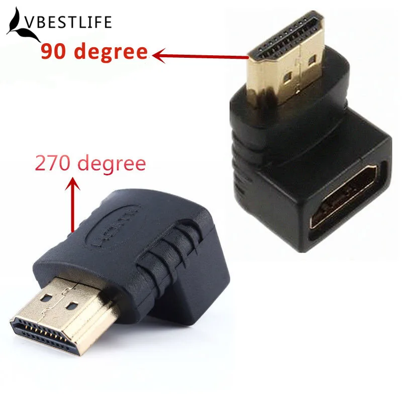 HDMI кабель адаптер Мужской к HDMI Женский конвертер удлинитель 270/90 градусов угол для Hdmi 1080P HDTV кабель адаптер Конвертеры