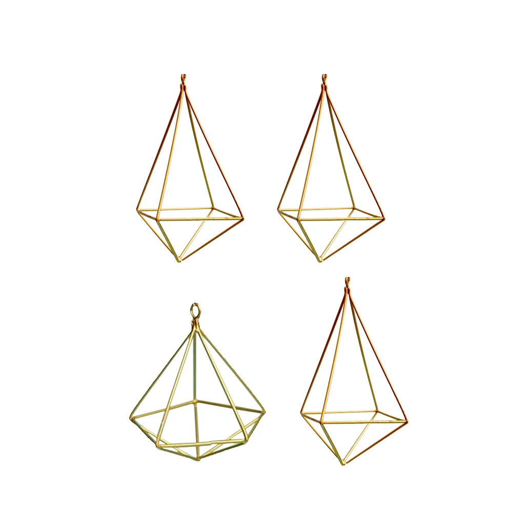 Air Plants Holder Hanging Geometric Shaped Flowers Rack for Wedding Party Wall Art Decor
