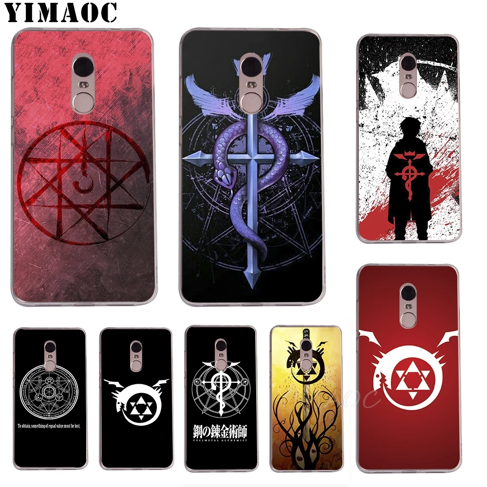 

YIMAOC Fullmetal Alchemist Brotherhood Case for Xiaomi Redmi 6 4X 5A 4A S2 Note 4X 4 5 Pro Plus Mi 8 9SE 6 A2 A1 MiX 2S MAX 3