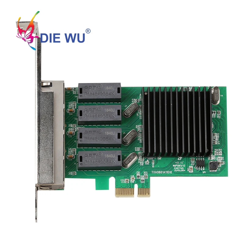 DIEWU 4 порта гигабитная сетевая карта 4 RJ45 порт PCI-E PCI Express сетевой адаптер с realtek 8111H TXA066