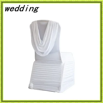 

Marious Brand 5pcs 10pcs ,white spandex ruffled chair cover with valance wedding chair cover decor chair cover free shipping