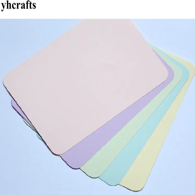 

100PCS/LOT.5 color choose,15.5x10.8cm Round corner light corner paper blank cards Post cards Kindergarten arts and crafts OEM