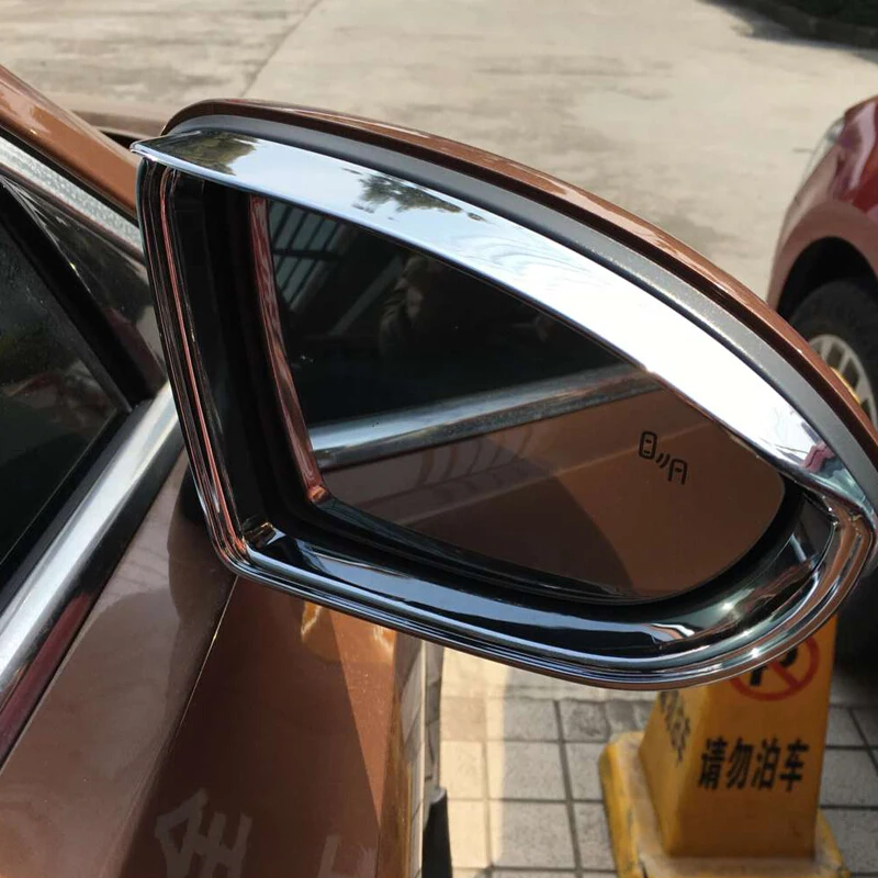 

For Touran 2009-2015 ABS Chrome Car rearview mirror block rain eyebrow accessories Cover Trim sticker car styling 2pcs