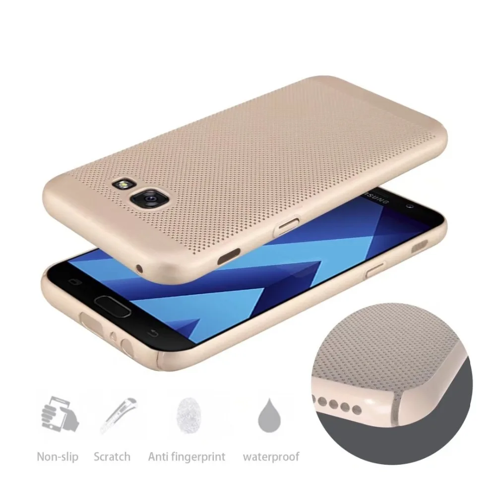 

Ultra Thin Luxury Heat dissipation case For Samsung Galaxy A3 A5 A7 2017 A320F A520F A720F Capa Scrub Texture hard PC Back cover
