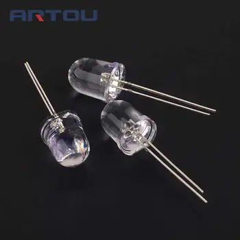 

100PCS 10mm White LED Lamp Ultra Bright LED Light White 3.2V-3.4V 20MA