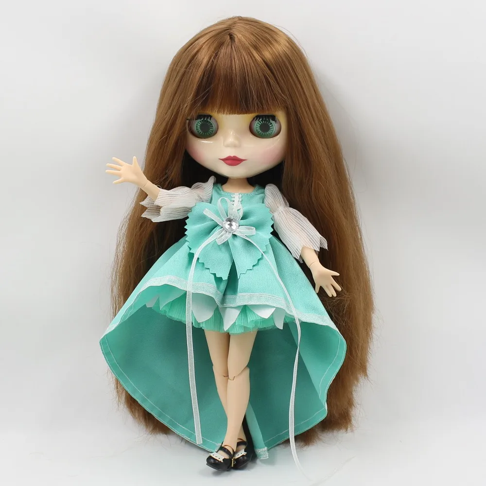 

Free shipping blyth doll icy licca QN1741 BROWN straight hair with bangs/fringes joint body 1/6 30cm bjd neo gift toy