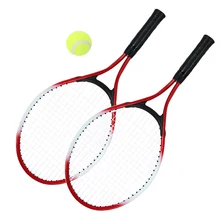 Lot de 2 d'adolescent Raquette de Tennis avec balle Libre Pour Formation raquete de tennis Supérieure En Fiber de Carbone Matériel En Acier Chaîne de Tennis