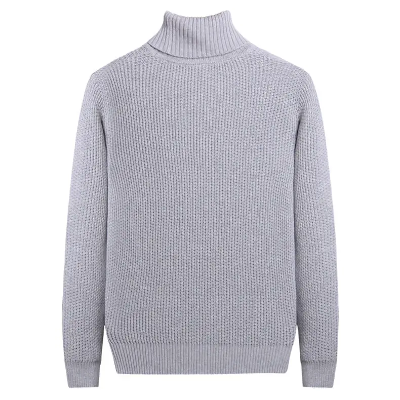 MuLS 2019 Cotton Birdseye Sweater Men Pullover Winter Warm Thick Turtle-Neck knitwear Sweater Male High Neck Jumpers Green Black 11
