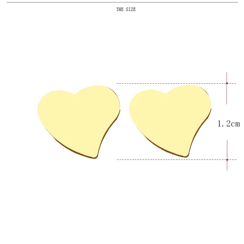 DOTIFI серьги-гвоздики из нержавеющей стали для женщин и мужчин, настоящее сердце золотистого и серебристого цвета, ювелирные изделия для влюбленных на помолвку, Прямая поставка