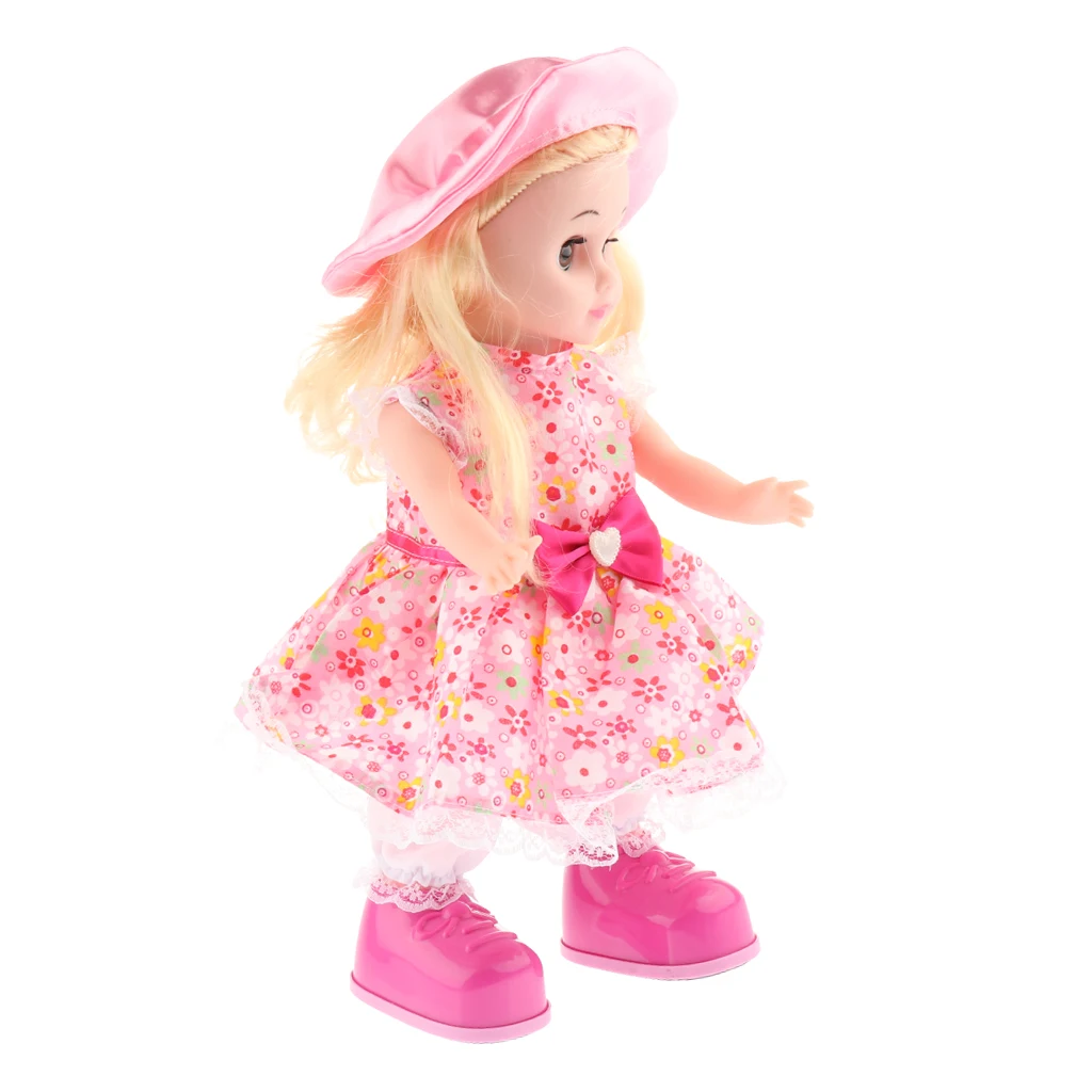Educational Story Telling, Walking Interactive Electronic Girl Doll Toy Kids Dress Up Pretend Game Developmental Gifts #C