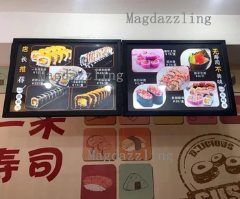 

7PCSXA1 Slim Aluminum Frame LED Illuminated Menu Panel Restaurant Menu Light Boxes